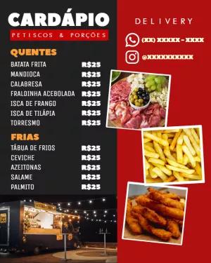 Modelo de Cardápio para Food Truck Editável Online
