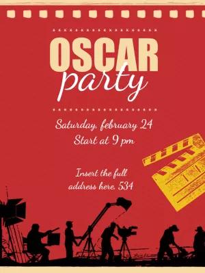 Editable Oscar Party Invitation with Hollywood Theme
