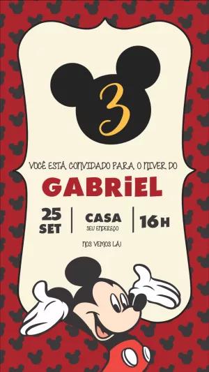 Convite Aniversário Mickey Mouse para Editar Online