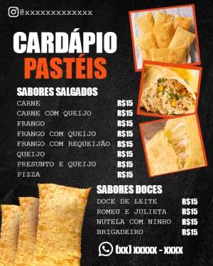 Cardápio de Pastelaria com Fotos para Editar e Compartilhar