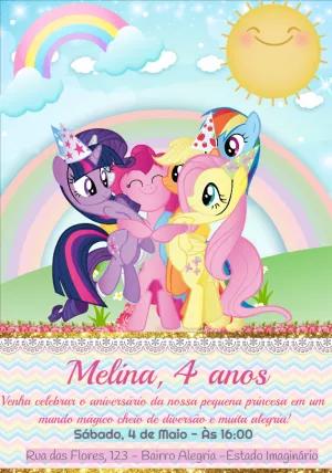 Convite de Aniversário My Little Pony para Editar Online