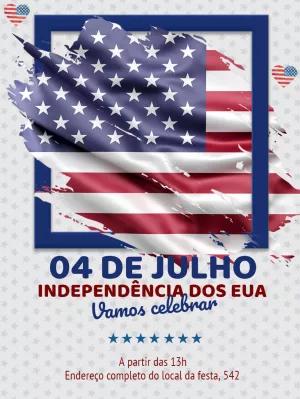 Convite 4 de Julho Independência dos EUA para Editar Online