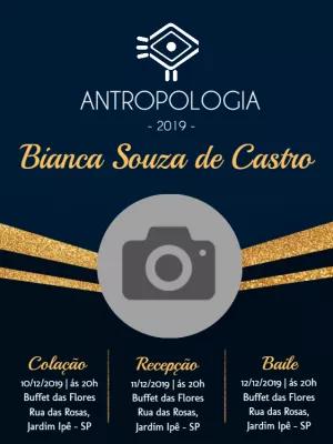 Convite de Formatura Antropologia com Foto para Editar Online