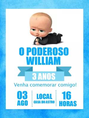Convite de Aniversário Poderoso Chefinho para Editar Online