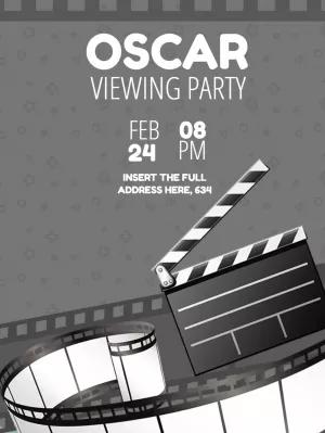 Editable Oscar Viewing Party Invitation with Film Elements