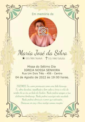 Convite Missa de Sétimo Dia com Foto para Editar Online