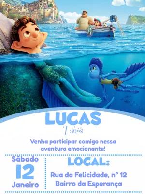 Convite de Aniversário do Luca Disney para Editar Online