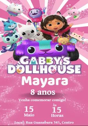 Convite Aniversário A Casa Mágica da Gabby para Editar Online