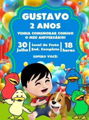 Convite de Aniversário Bento e Totó para Editar Online