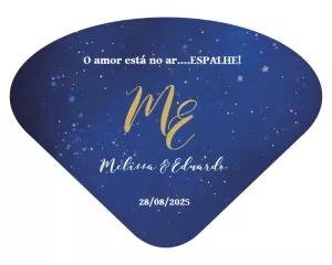 Leque Ventarola Casamento Céu Estrelado para Editar Online