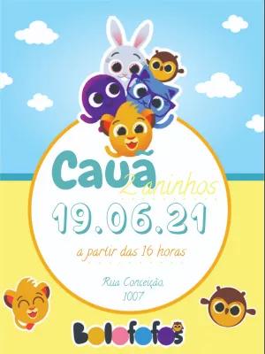 Convite de Aniversário Bolofofos para Editar Online