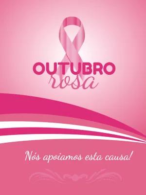 Post Editável Outubro Rosa com Laço para Editar Online