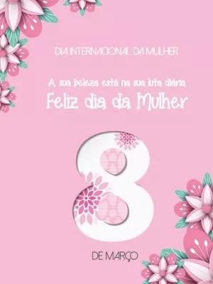 Cartão Dia da Mulher com Flores Delicadas para Editar Online