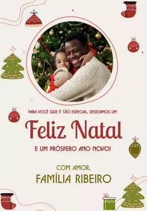 Cartão de Natal com Foto para Editar e Personalizar Online