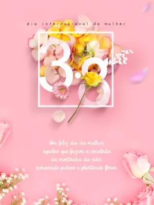 Post Dia da Mulher Floral com Frase para Editar Online