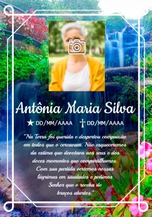 Comunicado de Falecimento com Foto e Natureza para Editar