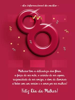 Post Dia da Mulher com Mensagem Bonita para Editar Online