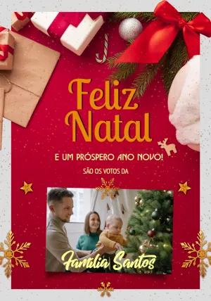Cartão de Natal com Foto para Editar Online e Enviar