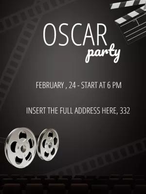 Editable Oscar Party Invitation with Hollywood Theme to Edit