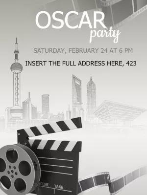Oscar Party Invitation with Clapperboard to Edit Online