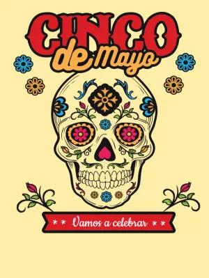 Post Festa Mexicana com Caveira Colorida para Editar Online