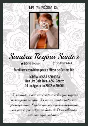 Convite Missa de Sétimo Dia com Foto para Editar Online