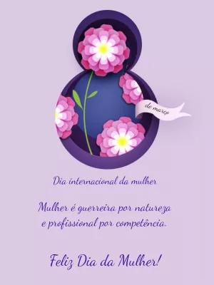 Cartão Dia da Mulher com Flores para Editar Online