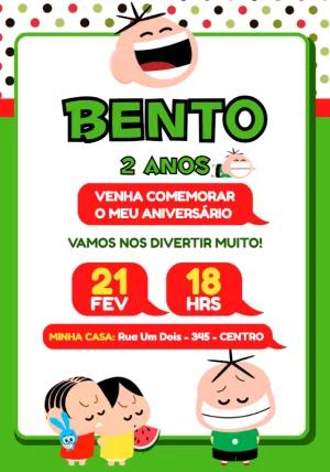 Convite de Aniversário Cebolinha Turma da Mônica para Editar