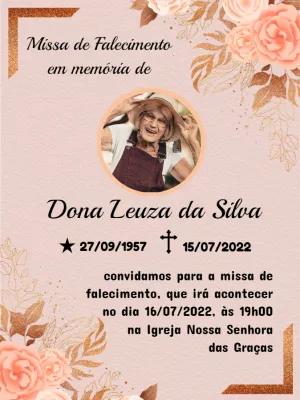 Convite de Missa de Falecimento com Foto para Editar Online