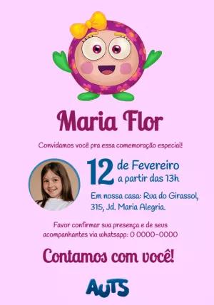 Convite de Aniversário Auts com Foto para Editar Online