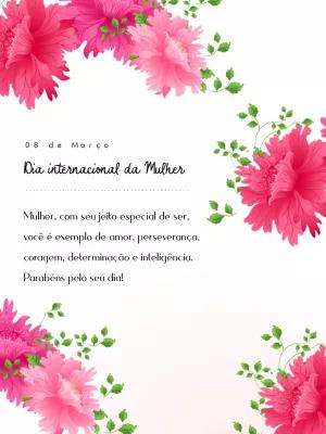 Post Dia da Mulher com Flores para Editar Online
