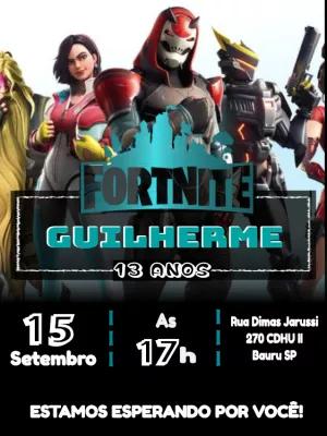 Convite de Aniversário Fortnite Battle Royale Editável Online