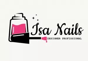 Logo Manicure Profissional com Esmalte para Editar