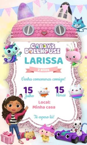 Convite Aniversário A Casa Mágica da Gabby para Editar Online