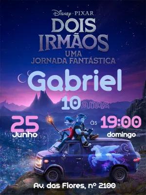 Convite de Aniversário Dois Irmãos para Editar Online