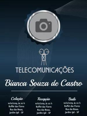 Convite de Formatura Telecomunicações com Foto para Editar Online