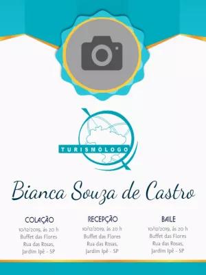 Convite Formatura Turismo com Foto para Editar Online
