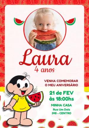 Convite de Aniversário Magali com Foto para Editar Online