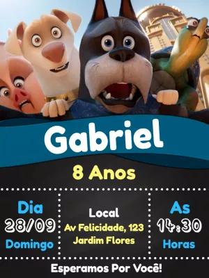 Convite Aniversário Liga Dos Superpets para Editar Online