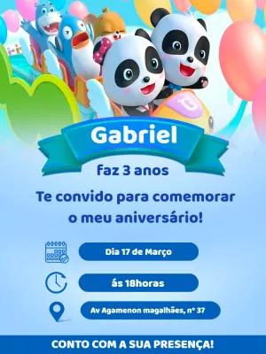 Convite de Aniversário Baby Bus com Personagens para Editar Online