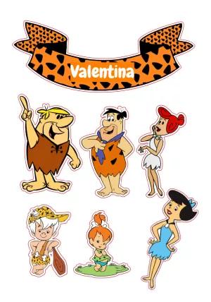 Topo de Bolo Os Flintstones com Personagens para Editar Online