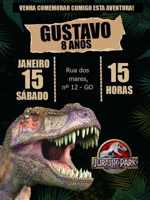 Convite de Aniversário Jurassic Park para Editar Online