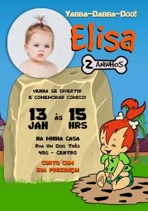Convite Aniversário Pedrita com Foto para Editar Online