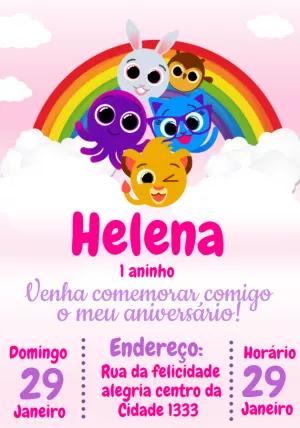 Convite de Aniversário Bolofofos com Personagens para Editar