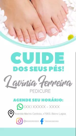 Cartão de Visita Pedicure Profissional para Editar Online
