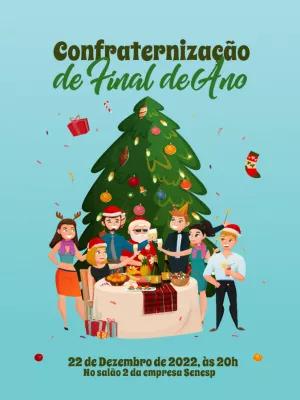 Convite Festa de Natal da Empresa Editável Online