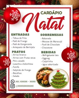 Cardápio de Natal Editável Online para sua Ceia