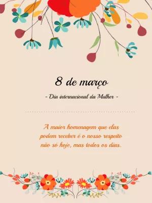 Post Dia da Mulher Floral para Editar e Enviar Online