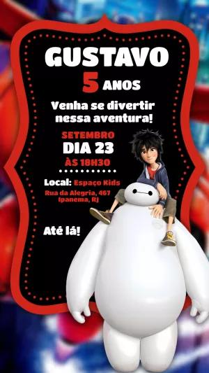 Convite de Aniversário Operação Big Hero para Editar Online