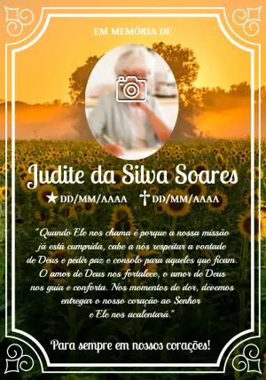 Convite Missa de Falecimento Girassóis com Foto para Editar
